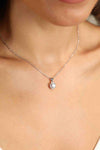 Adored Chance to Charm 1 Carat Moissanite Round Pendant Chain Necklace Silver One Size Moissanite - Tophatter Daily Deals