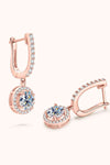 2 Carat Moissanite 925 Sterling Silver Drop Earrings Rose Gold One Size Moissanite - Tophatter Daily Deals