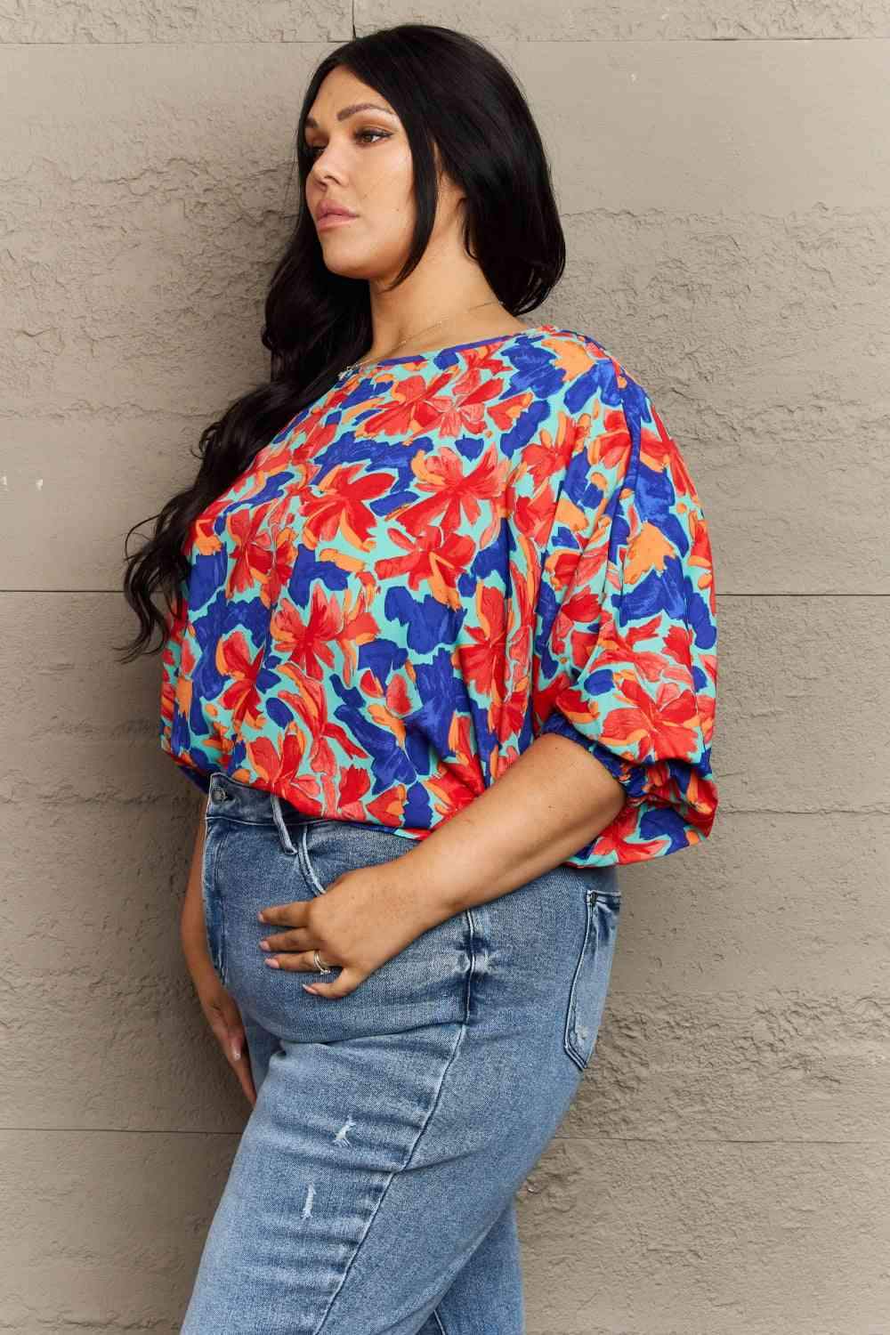 Hailey & Co New Season Plus Size Floral Blouse Blouses - Tophatter Daily Deals