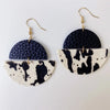 Genuine Cowhide Leather Dangle Earrings Style B One Size Earrings - Tophatter Daily Deals