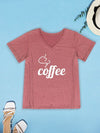 COFFEE V-Neck Short Sleeve T-Shirt Women's T-Shirts - Tophatter Daily Deals