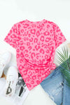 Leopard Round Neck Tee Women's T-Shirts - Tophatter Daily Deals