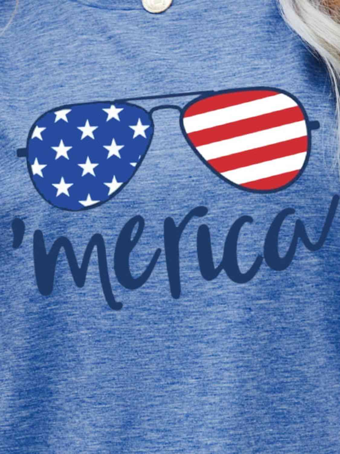 US Flag Glasses Graphic Tee Women's T-Shirts - Tophatter Daily Deals