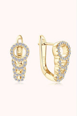 Moissanite 925 Sterling Silver Earrings Gold One Size Moissanite - Tophatter Daily Deals