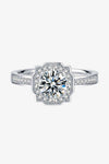 1 Carat Moissanite 925 Sterling Silver Halo Ring Moissanite - Tophatter Daily Deals