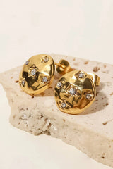 18K Gold-Plated Cubic Zirconia Stud Earrings Earrings - Tophatter Daily Deals