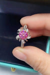 1 Carat Moissanite Flower-Shaped Ring Moissanite - Tophatter Daily Deals