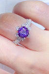 1 Carat Moissanite 925 Sterling Silver Ring Purple Rings - Tophatter Daily Deals