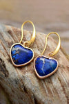 Imperial Jasper Heart Earrings Earrings - Tophatter Daily Deals