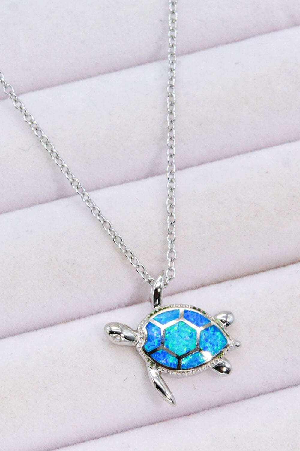 Opal Turtle Pendant Chain-Link Necklace Opal - Tophatter Daily Deals