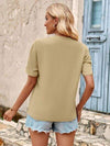 V-Neck Short Sleeve Blouse Blouses - Tophatter Daily Deals