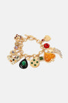 Multi Charm Resin Bracelet Gold One Size Bracelets - Tophatter Daily Deals