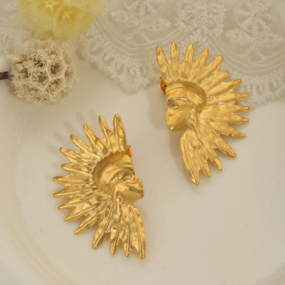 Titanium Steel Gold-Plated Earrings Earrings - Tophatter Daily Deals