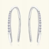 Moissanite 925 Sterling Silver U Shape Earrings Moissanite - Tophatter Daily Deals