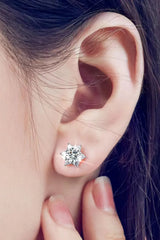 2 Carat Moissanite Floral Stud Earrings Moissanite - Tophatter Daily Deals