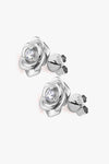 Adored Moissanite Flower 925 Sterling Silver Earrings Silver One Size Moissanite - Tophatter Daily Deals