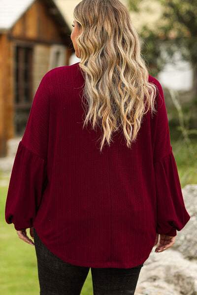 Plus Size MERRY CHRISTMAS Round Neck Long Sleeve Top Blouses - Tophatter Daily Deals