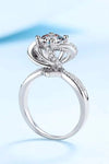 2 Carat Moissanite Floral Platinum-Plated Ring Moissanite - Tophatter Daily Deals