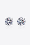 2 Carat Moissanite Rhodium-Plated Stud Earrings Moissanite - Tophatter Daily Deals