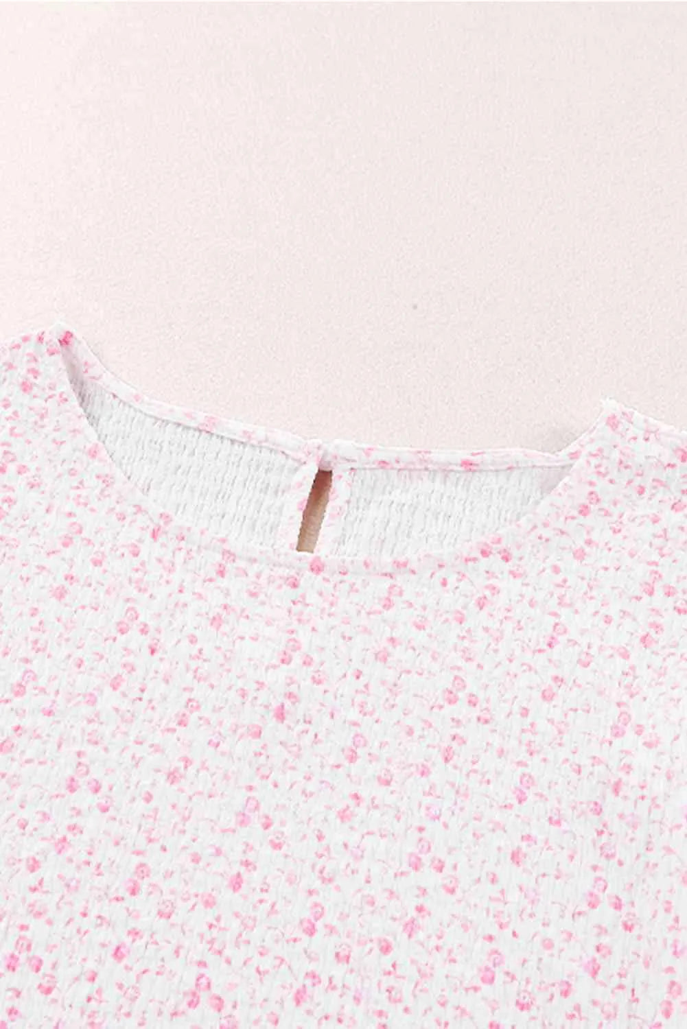 Printed Round Neck Half Flounce Sleeve Top Blouses - Tophatter Daily Deals