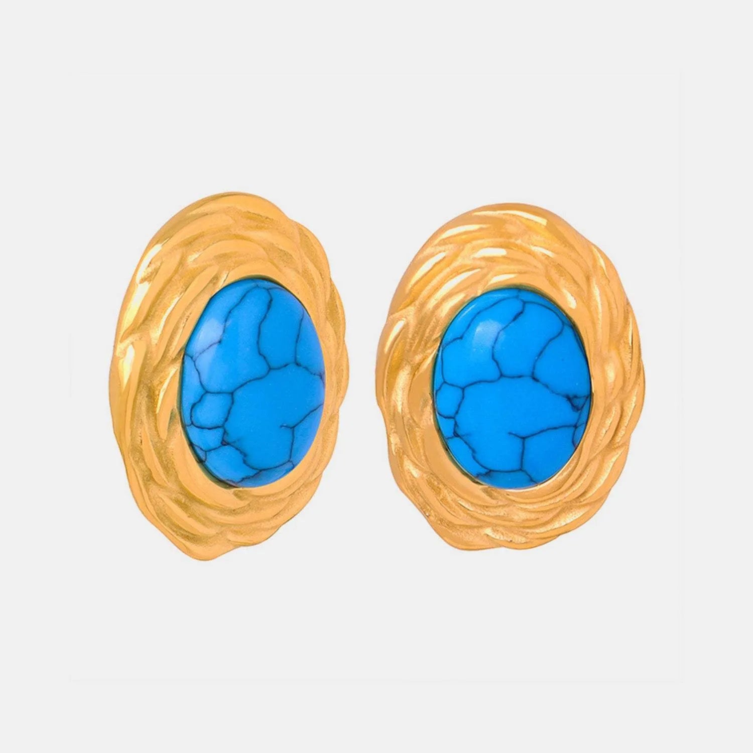 18K Gold-Plated Natural Stone Earrings Earrings - Tophatter Daily Deals