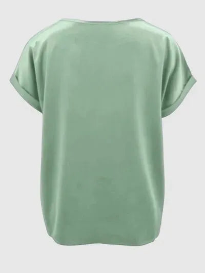 Round Neck Short Sleeve T-Shirt Women's T-Shirts - Tophatter Daily Deals