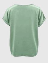 Round Neck Short Sleeve T-Shirt Women's T-Shirts - Tophatter Daily Deals