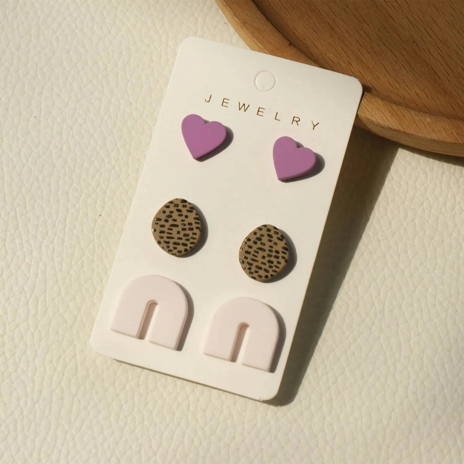 3 Piece Acrylic Stud Earrings Blush Pink One Size Earrings - Tophatter Daily Deals