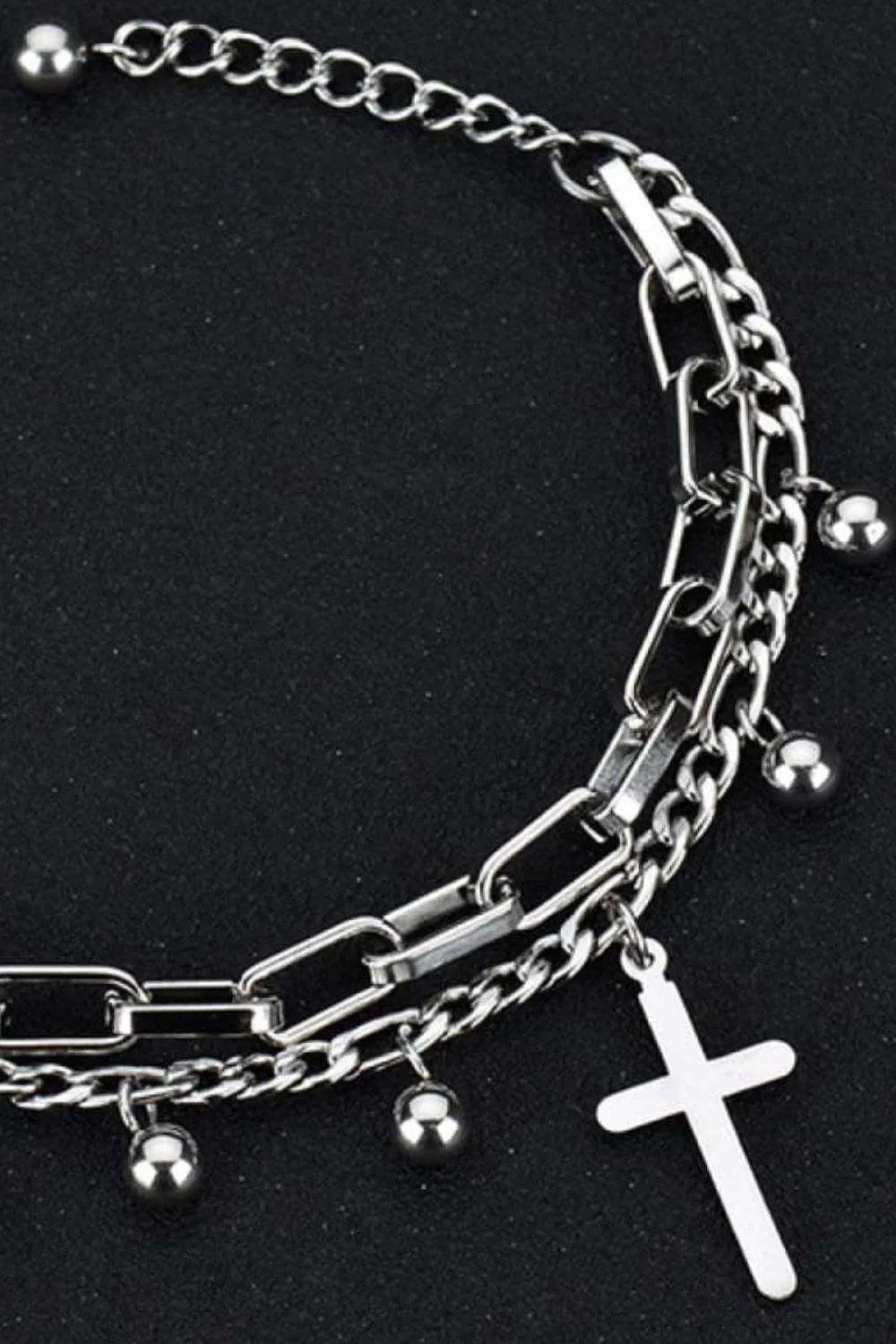 Cross Layered Stainless Steel Bracelet Bracelets - Tophatter Daily Deals