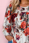 Floral Print Round Neck Long Sleeve Blouse Blouses - Tophatter Daily Deals