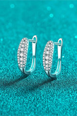 Moissanite Rhodium-Plated Earrings Moissanite - Tophatter Daily Deals