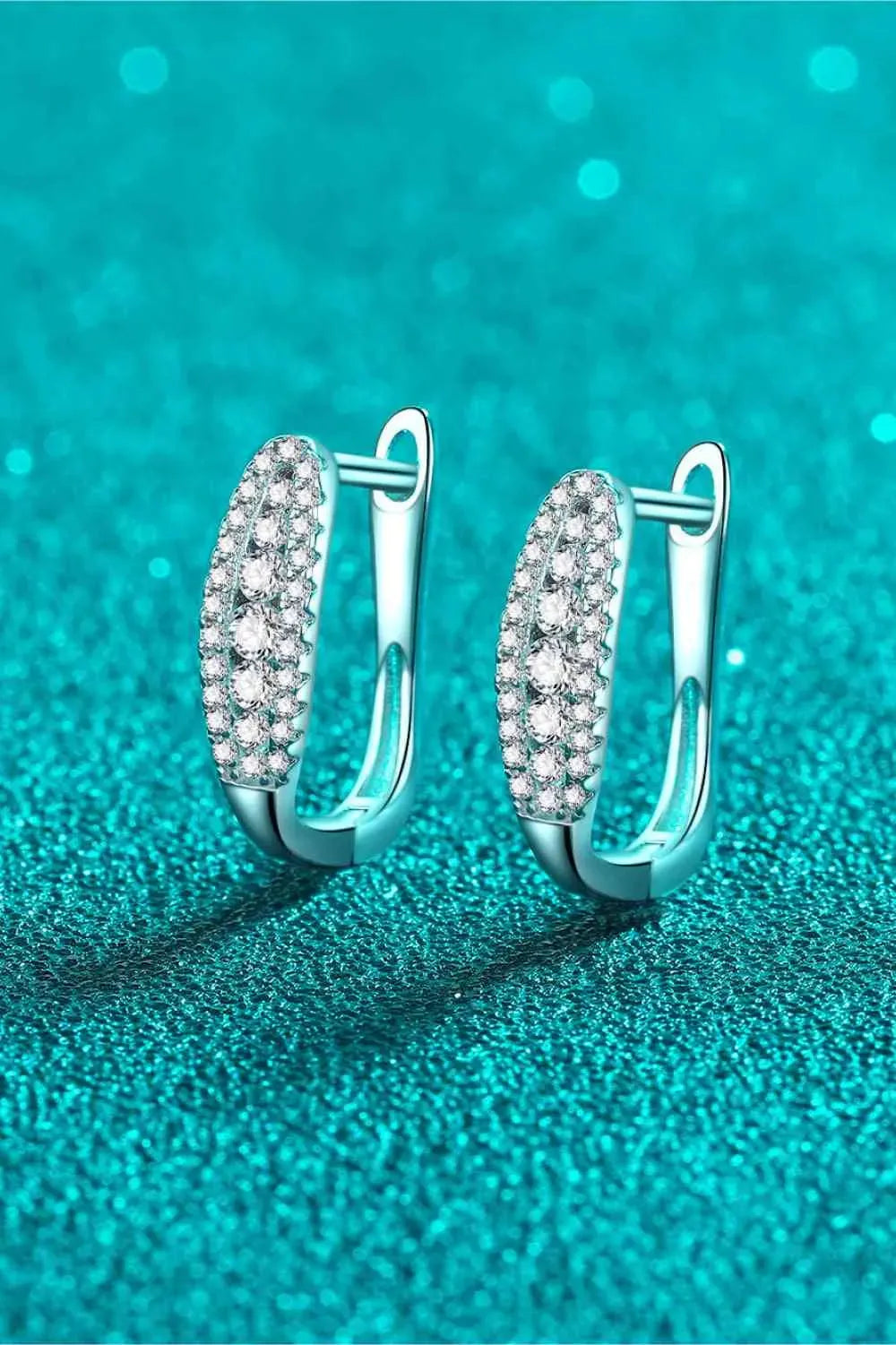 Moissanite Rhodium-Plated Earrings Moissanite - Tophatter Daily Deals