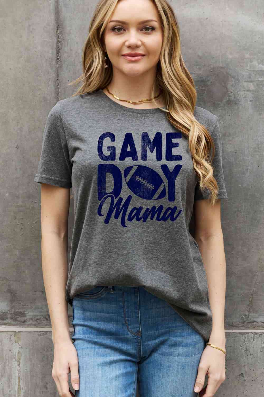 Simply Love Full Size GAMEDAY MAMA Graphic Cotton Tee Women's T-Shirts - Tophatter Daily Deals