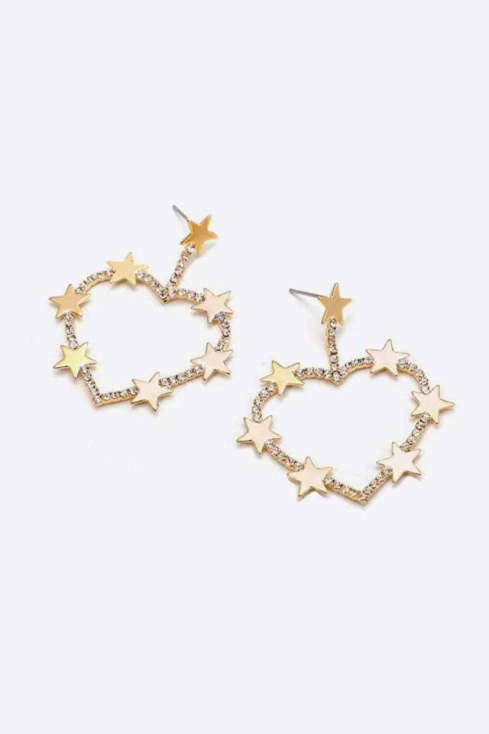 Star Zircon Heart-Shaped Earrings Earrings - Tophatter Daily Deals