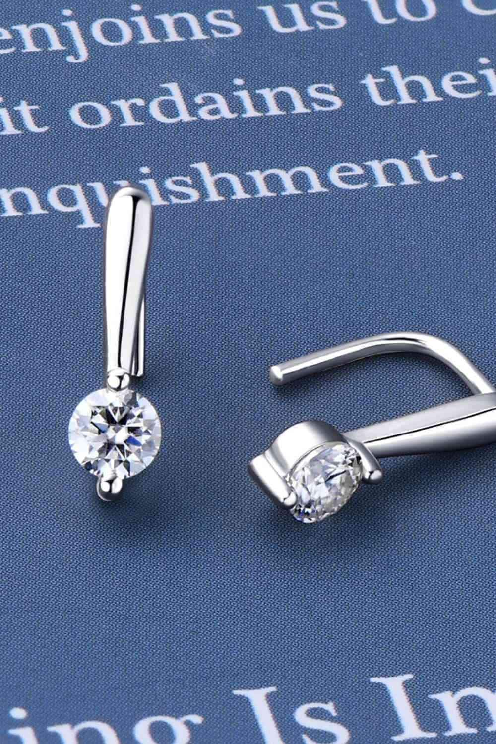 Moissanite 925 Sterling Silver Earrings Moissanite - Tophatter Daily Deals