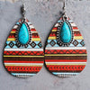 Artificial Turquoise Geometric Teardrop Earrings style A One Size Earrings - Tophatter Daily Deals