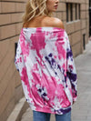 Tie-Dye Off-Shoulder Long Sleeve Blouse Blouses - Tophatter Daily Deals