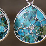 Natural Stone Teardrop Earrings Earrings - Tophatter Daily Deals