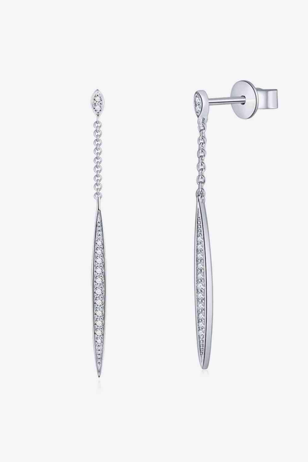 Elegant Moissanite 925 Sterling Silver Drop Earrings Silver One Size Moissanite - Tophatter Daily Deals