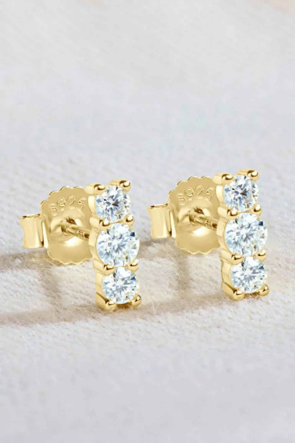 Heartbeat Rhythm 925 Sterling Silver Moissanite Stud Earrings Moissanite - Tophatter Daily Deals