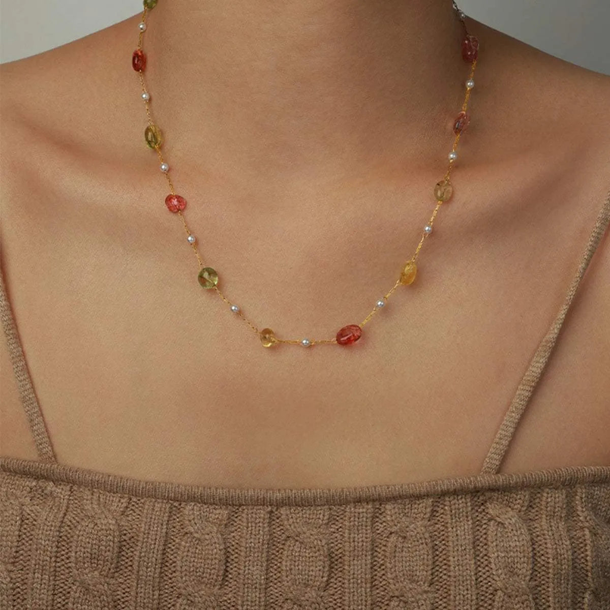 Titanium Steel Gold-plated Bead Necklace Necklaces - Tophatter Daily Deals