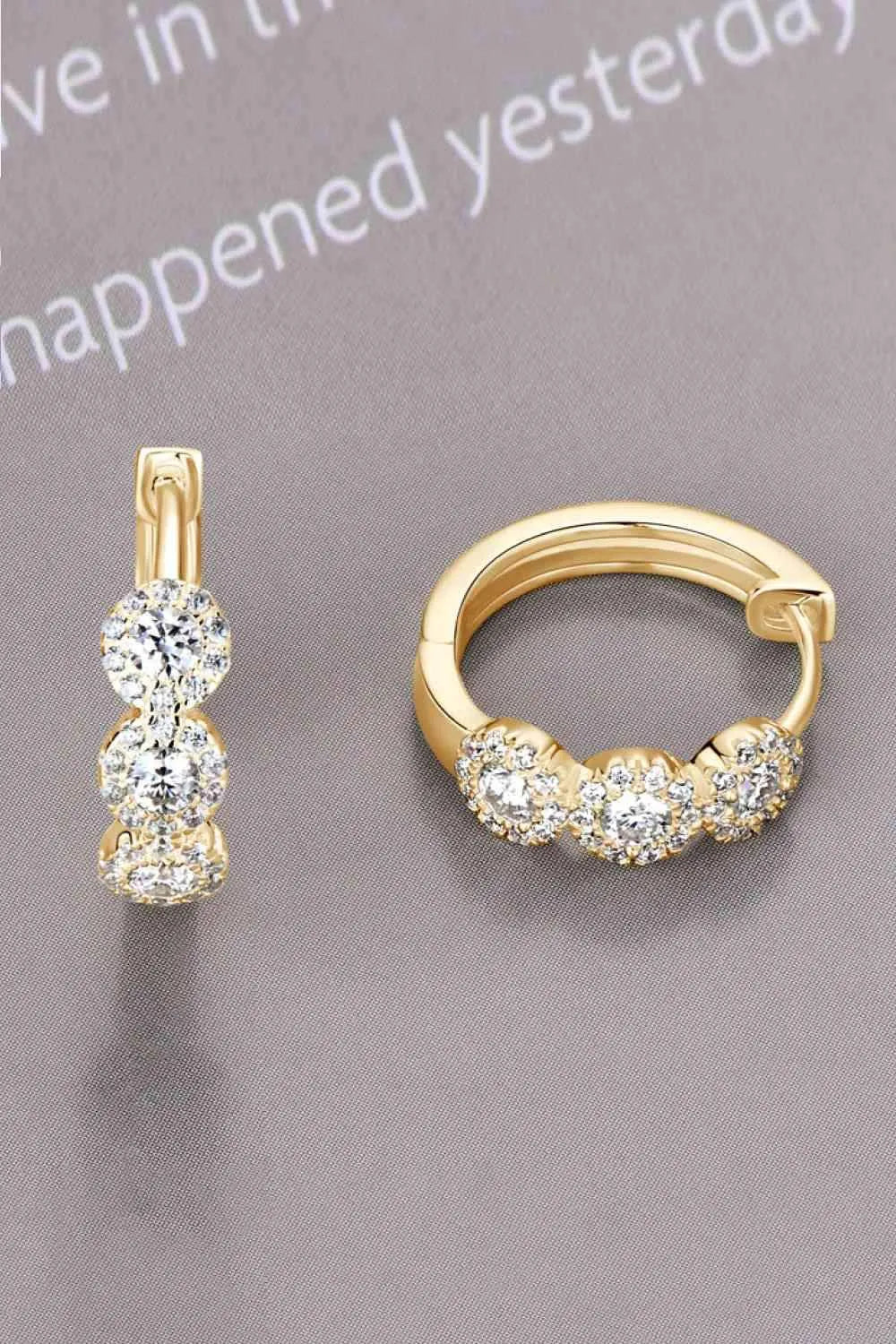 Moissanite 925 Sterling Silver Huggie Earrings Moissanite - Tophatter Daily Deals
