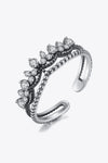 925 Sterling Silver Layered Open Ring Silver One Size Rings - Tophatter Daily Deals