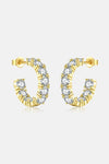 Inlaid Zircon C-Hoop Earrings Gold One Size Earrings - Tophatter Daily Deals