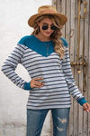 Striped Round Neck Long Sleeve T-Shirt Women's T-Shirts - Tophatter Daily Deals