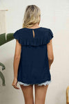 Spliced Lace Ruffled Blouse Blouses - Tophatter Daily Deals