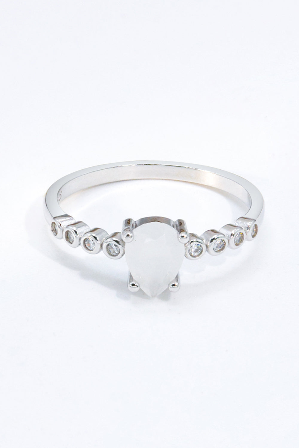 Teardrop Natural Moonstone Ring Moonstone - Tophatter Daily Deals