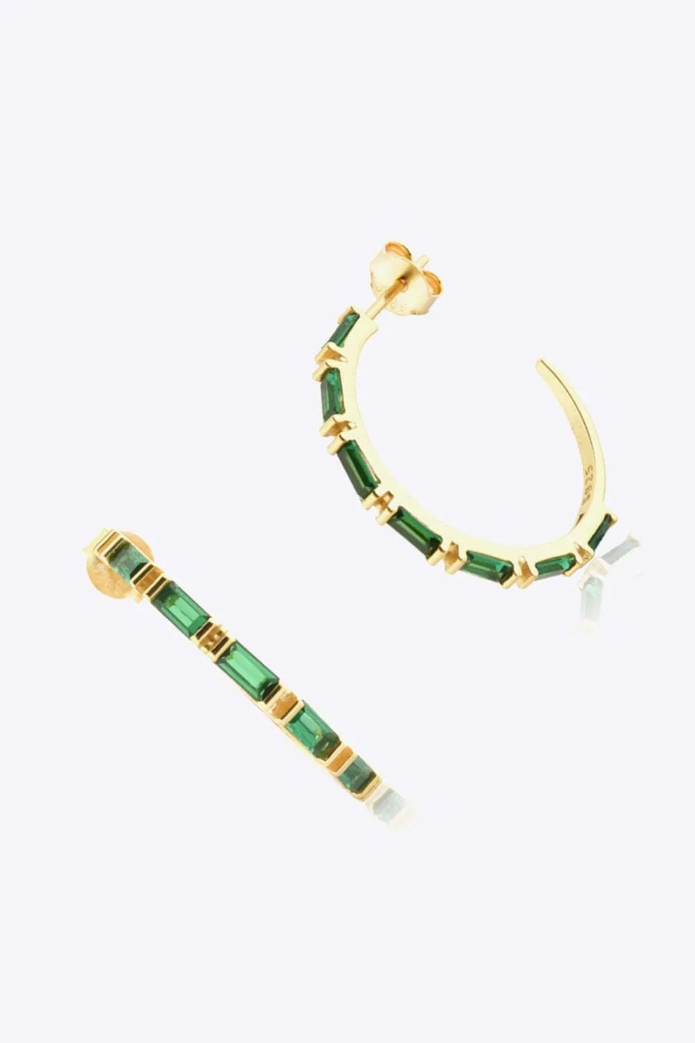 Zircon 925 Sterling Silver C-Hoop Earrings Earrings - Tophatter Daily Deals