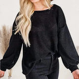 Boat Neck Dropped Shoulder Top Women's T-Shirts - Tophatter Daily Deals