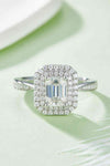 Adored 1 Carat Moissanite 925 Sterling Silver Side Stone Ring Silver Moissanite - Tophatter Daily Deals